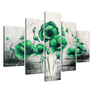 Ručne maľovaný obraz Zelené Vlčie maky 150x105cm RM2451A_5H