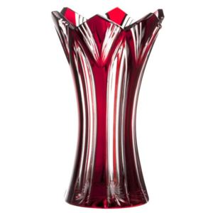 Krištáľová váza Lotos, farba rubínová, výška 255 mm
