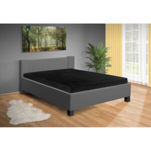Nabytekmorava Moderná posteľ Fanny 140x200 cm matrac: bez matrace, farba čalúnenie: eko koža šedá, úložný priestor: s úložným priestorom