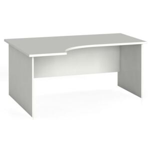 Ergonomický kancelársky pracovný stôl 160 x 120 cm, biela, ľavý