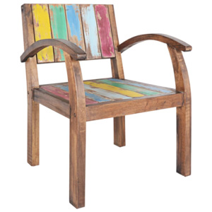 Stolička s opierkami na ruky, recyklované lodné drevo 55x63x75 cm