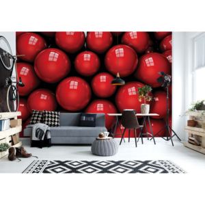 GLIX Fototapeta - 3D Red Balls Vliesová tapeta - 250x104 cm
