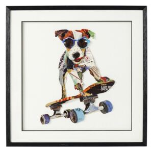 KARE DESIGN Obraz s rámom Art Skater Dog 65 × 65 cm
