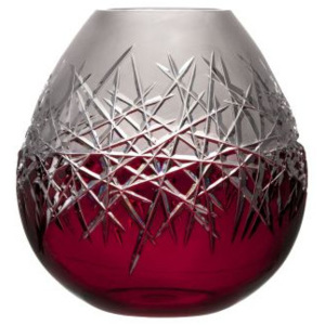 Krištáľová váza Hoarfrost, farba rubínová, výška 280 mm
