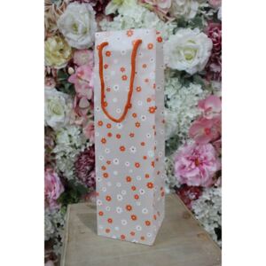 Oranžová kvetinková darčeková taška 36cm