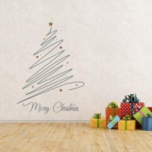 GLIX Merry Christmas - nálepka na stenu Šedá a hnedá 120 x 90 cm