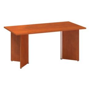 Konferenčný stôl Alfa 490 so sivým podnožím, 160 x 80 x 73,5 cm, dezén čerešňa