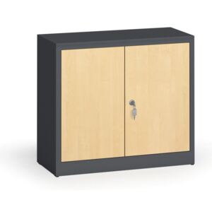 Alfa 3 Zváraná skriňa s lamino dverami, 800 x 920 x 400 mm, RAL 7016/breza