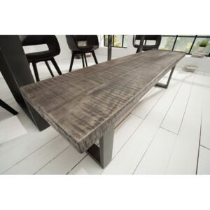 Sivá drevená lavica Iron Craft 40 x 170 cm »