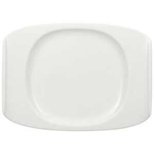 Biely hranatý tanier z porcelánu Villeroy & Boch Urban Nature, 27 x 19,5 cm