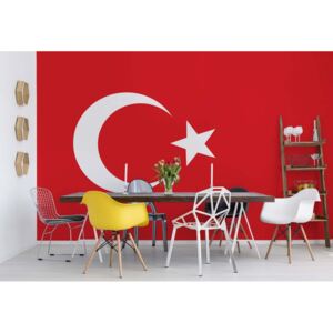 GLIX Fototapeta - Flag Turkey Vliesová tapeta - 312x219 cm