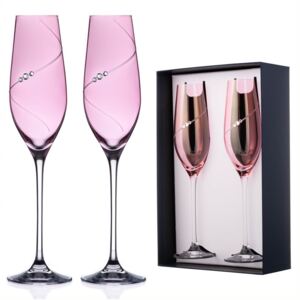Diamante poháre na šampanské Silhouette City Pink s kamienkami Swarovski 210 ml 2KS