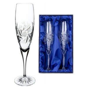 Onte Crystal Bohemia Crystal ručne brúsené poháre na šampanské Větrník 200 ml 2KS