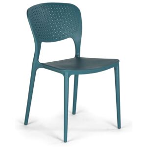 Plastová jedálenská stolička EASY, modrá, 4 ks
