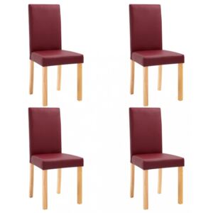 Jedálenská stolička 4 ks umelá koža / drevo Dekorhome Vínová