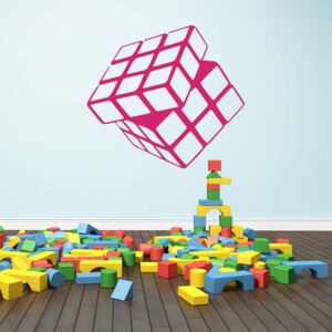 GLIX Rubikova kocka - samolepka na stenu Růžová 30 x 28 cm