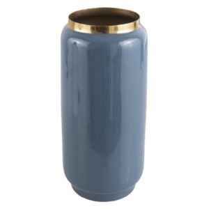 Modrá váza s detailom v zlatej farbe PT LIVING Flare, výška 27 cm