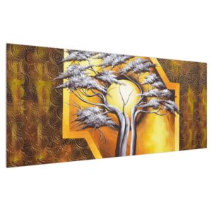 Orientálny obraz stromu a slnka (120x50 cm)