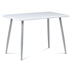 Jedálenský stôl 110x70x75cm, biely lesk, sivý lak