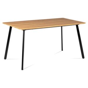 Jedálenský stôl 150x80x76, mdf dekor divoký dub, čierny mat lak