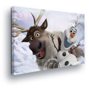 Obraz na plátne - Disney Frozen Sob Sven and Olaf 60x40 cm