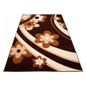 Kusový koberec Kvietočky hnedý, Velikosti 60x100cm