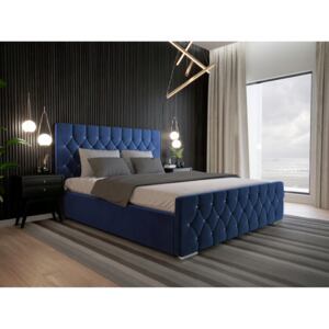 Luxusná posteľ Amadeus - Modrá 140/160/180 Platba: Dobierka, Veľkosť postele: Pre matrac 140 x 200 cm, Matrac: BEZ matraca