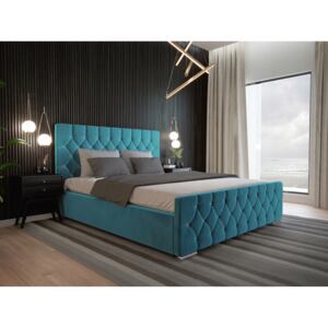 Luxusná posteľ Amadeus - Tyrkysová 140 Platba: PREVODOM - 7% ZĽAVA, Veľkosť postele: Pre matrac 140 x 200 cm, Matrac: BEZ matraca