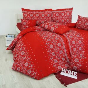 Obliečky bavlnené Etnico červené TiaHome 2x Vankúš 90x70cm, 1x Paplón 200x220cm