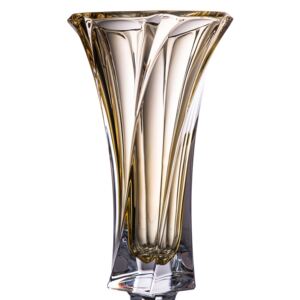 Aurum Crystal sklenená váza Mozart Amber 32 cm