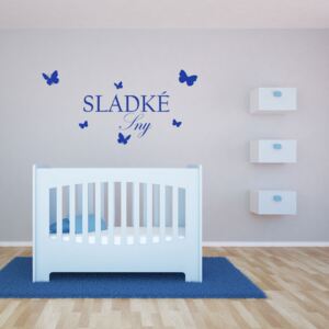 GLIX Sladké sny - samolepka na stenu Modrá 120 x 60 cm