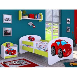 Detská posteľ bez šuplíku 180x90cm RED CAR - zelená