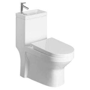 AQUALINE HYGIE WC kombi s umývadielkom, vrátane PP sedátka, zadné / spodný odpad PB104