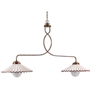 Závesná lampa Rosina 2-pl., svetloružová/bronz