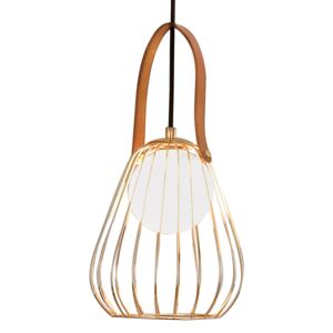 Závesná lampa Levik so zlatou klietkou Ø 18 cm