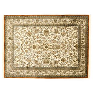 Klasický hodvábny koberec Kašmírsky hodváb single 16 creme 1,54 x 2,07 m
