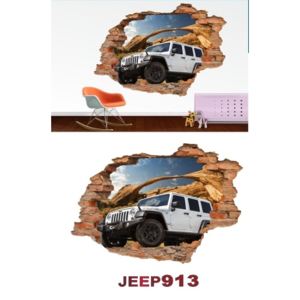 3D samolepka na stenu jeep 5
