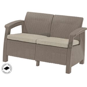 ALLIBERT CORFU LOVE SEAT cappuccino/piesková (227644) - pohovka k záhradného nábytku