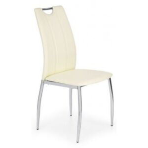 Jedálenská stolička K187 (eco koža biela, chróm)