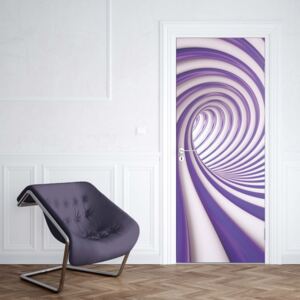 GLIX Fototapeta na dvere - 3D Swirl Tunnel Purple And White