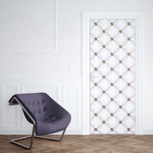 GLIX Fototapeta na dvere - Luxury White Chesterfield Texture