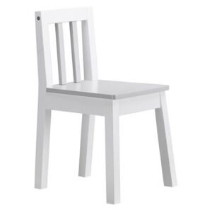 Detská dizajnová drevená stolička bielo šedá