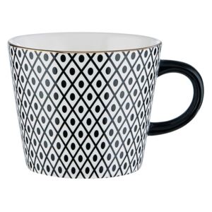 Butlers ORNAMENTS Hrnček 350 ml - čierna/zlatá