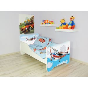 Detská posteľ s obrázkom 160x80 - Lietadlo (Dětská postel s obrázkem 160x80 - Letadlo)