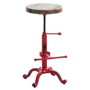 Kovová industriálna barová stolička Carson Farba Červená