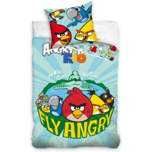 Tip Trade Detské bavlnené obliečky Angry Birds Fly, 140 x 200 cm, 70 x 80 cm