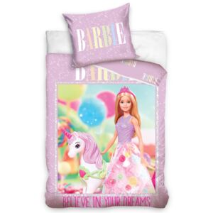 TipTrade Detské licenčné obliečky 140x200 - Barbie a jednorožec