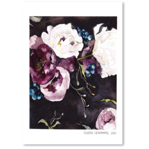 Plagát Blooms on Black V, 30 × 42 cm