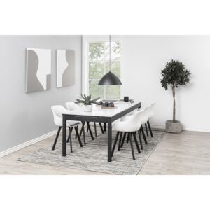 Dizajnová jedálenská stolička Alphonse, biela / čierna