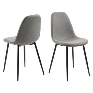 Dizajnová jedálenská stolička Alphonsus II, svetlosivá / čierna